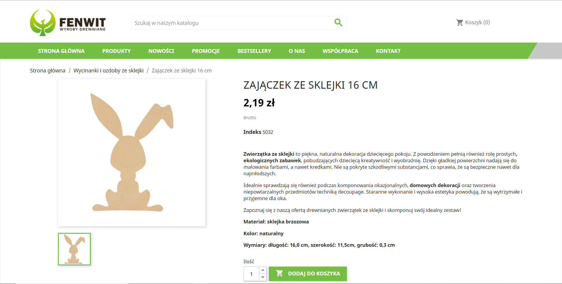 Opisy produktów dla firmy Fenwit