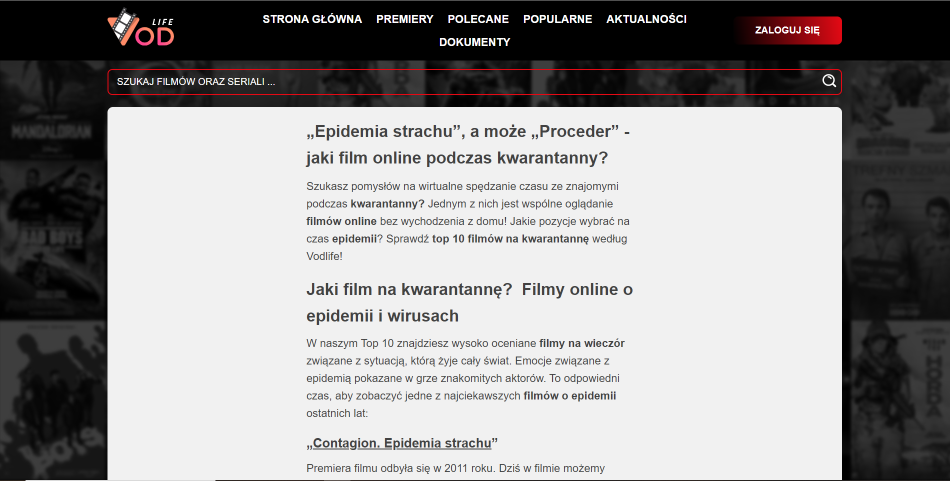 Artykuł na stronę VodLIFE